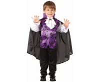 Role play-set for child Purple Vampire (shirt with vest, cape, jabot), size 92/104 cm